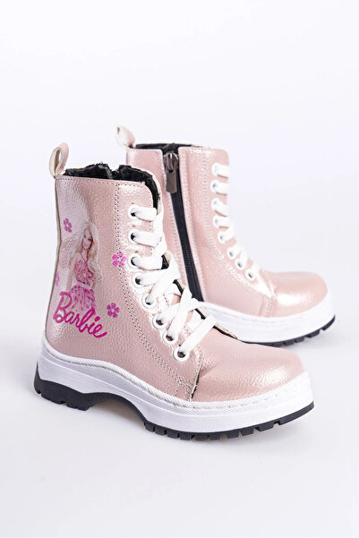 KATEYLER Ροζ γυαλιστερή εσωτερική επένδυση με ταϊλανδέζικη γούνα ραμμένη στη σόλα Μπότες για κορίτσια