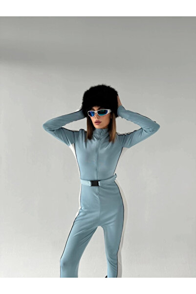 GENCULUS Belt Detailed Zippered Jumpsuit Bebe Avisi