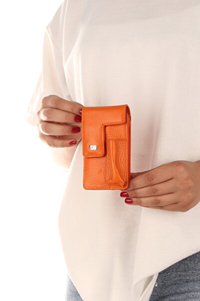 Fiyaka Ar-005 Genuine Leather Cigarette Case Orange