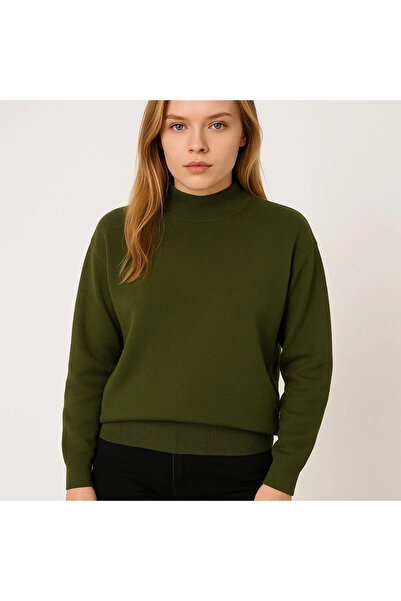 hibiscus Women's Half Turtleneck Knitwear Sweater Soft Textured Cotton Fine Weaving, Long Sleeves Comfortable Regular Fit - H