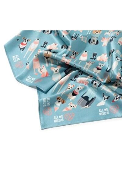All We Need Is Pets Fashion Aficionado Dogs Blue Silk Bandana for Dogs and Pet Lovers