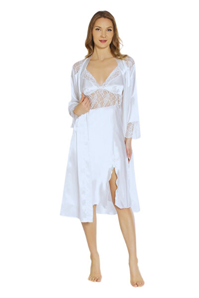 vory Women's White 2-Piece Lace Nightgown Set Vr. F16.A65.Y11.D0