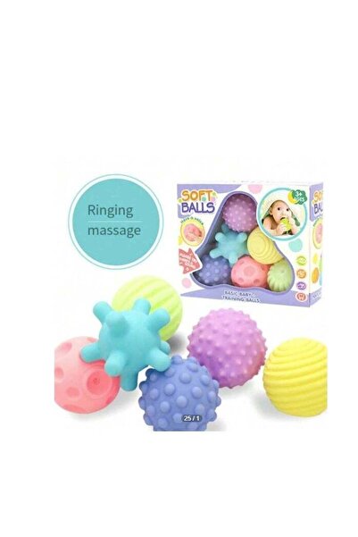 Generic 6-Piece Colorful Multi-Texture Baby Sensory Massage Ball Set (6-12 Months)