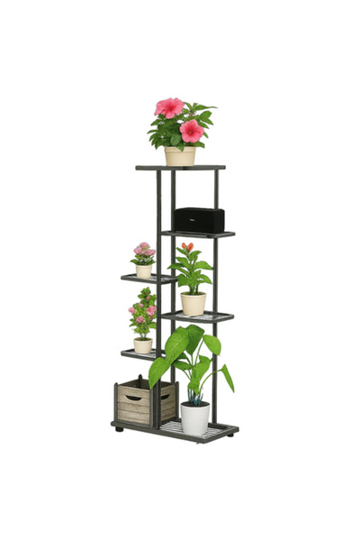 KESNUP Metal support for flowers and plants with 6 floors, indoor outdoor pla...