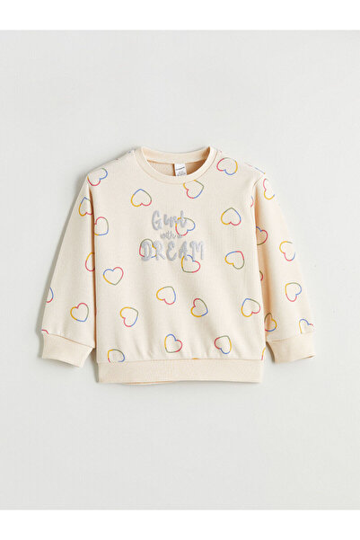 LC Waikiki Hanorac pentru fete cu imprimeu LCW Kids Crew Neck