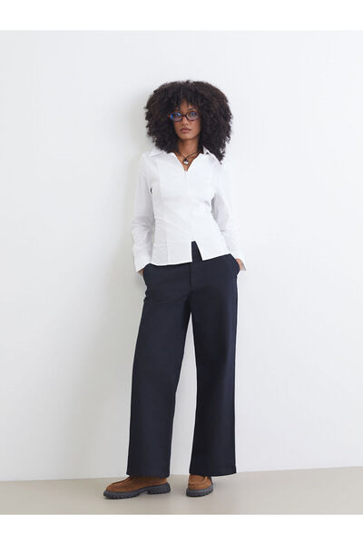 LC Waikiki Γυναικείο παντελόνι Özmarka New Season Standard Fit με φαρδιά μπατ...