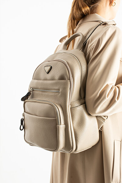 By Hakan Mega-621 Washed Leather Women's Backpack Open-Vison