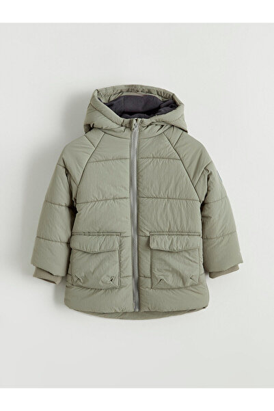 LC Waikiki Palton puf pentru băiat de bază cu glugă LCW Kids