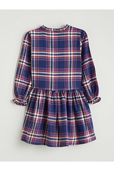 LC Waikiki Καρό κοριτσίστικο φόρεμα με λαιμόκοψη