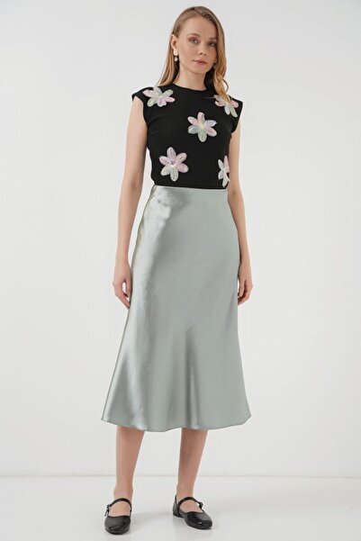 COjans 15806 Satin Skirt - Sage