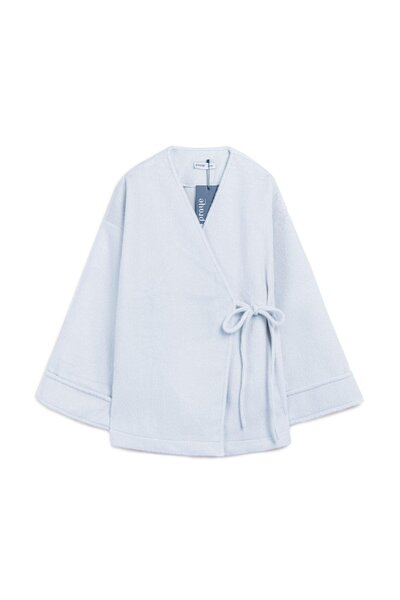 praye Side-Tied Faux Fur Gray