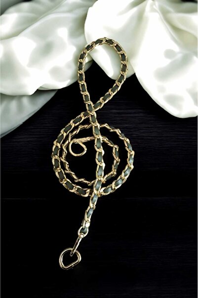 Nildenhobim Faux Leather Metal Bag Chain Set Chain Length 115 cm (Khaki Green)