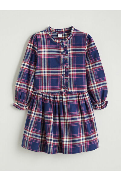 LC Waikiki Καρό κοριτσίστικο φόρεμα με λαιμόκοψη