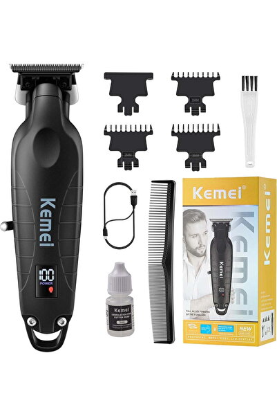 Kemei ماكينة تشذيب الشعر واللحية الاحترافية 2293 - شفرة T بدون فجوات، لاسلكية...