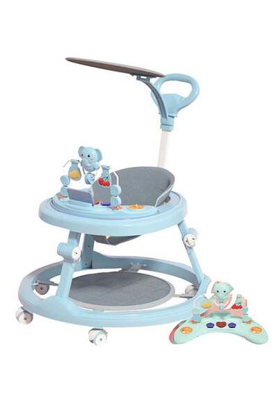 Ma Baby مشاية مابيبي التعليمية للأطفال مضادة للتدحرج مع صينية ألعاب قابلة للف...