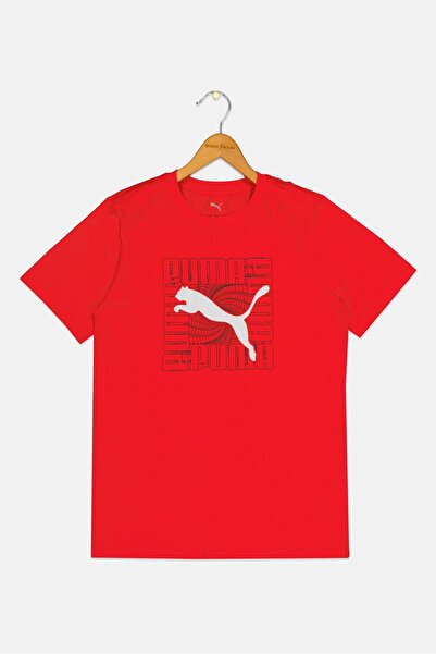 Puma Kids Boy Sportswear Fit Short Sleeve Outdoor T-Shirt, Red