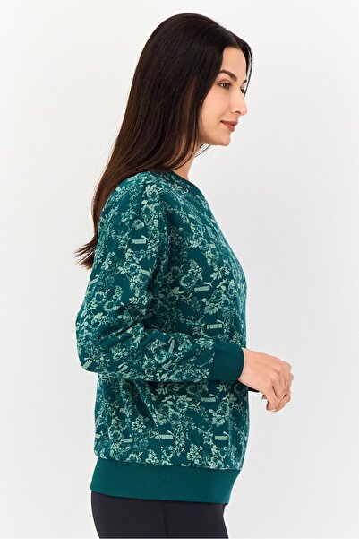 Puma Women Sportswear Fit Long Sleeve Outdoor Sweatshirt, Green