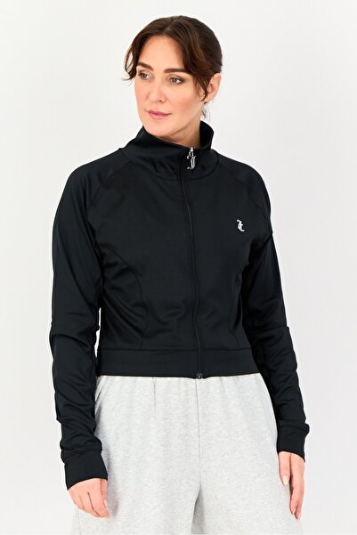Juicy Couture Women Sportswear Fit Long Sleeve Training Track Jacket, Black
