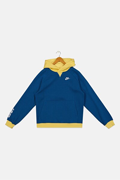 Nike Kids Boy Embroidered Logo Outdoor Hoodie, Blue