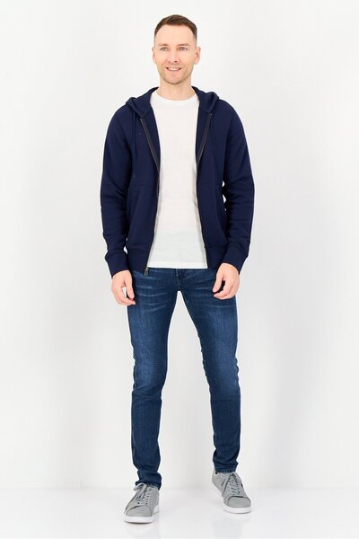 Dockers Men Solid Long Sleeve Full Zip Hoodie, Navy