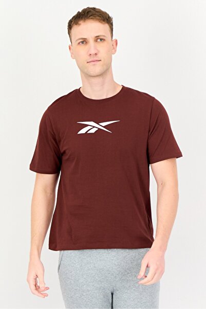 Reebok Men Sportswear Fit Short Sleeve Outdoor T-Shirt, Brown