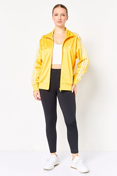 adidas Women Sportwear Fit Brand Logo Long Sleeve Outdoor Jacket, Yellow