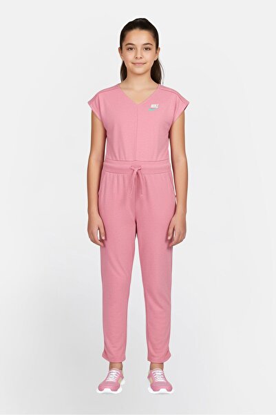 Nike جمبسوت رياضي مناسب للأنشطة الخارجية بشعار العلامة التجارية للبنات، لون و...
