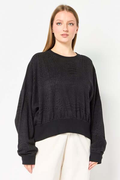 adidas Women Sportswear Fit Long Sleeve Training Sweatshirts, Black