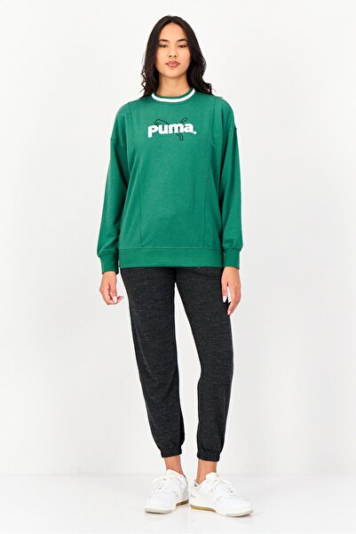 Puma Women Oversized Fit Long Sleeve Training Sweatshirt, Green