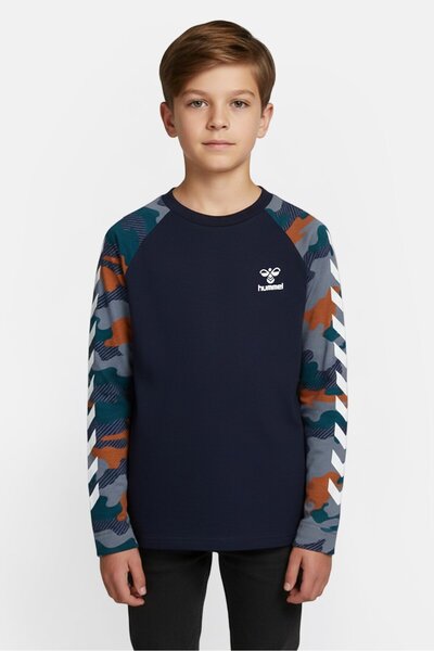 hummel Kids Boy Camouflage Long Sleeve Training Top, Multicolor