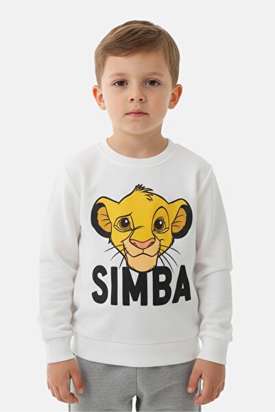Disney Toddlers Boy The Lion King Graphic Print Long Sleeve Sweatshirt, White