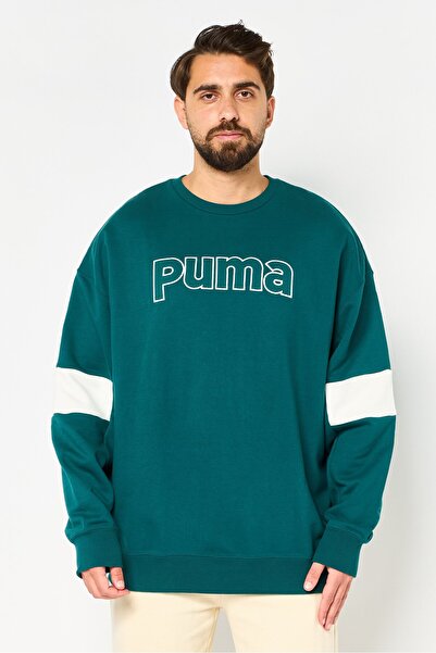 Puma Men Sportswear Fit Long Sleeve Outdoor Sweatshirt, Green