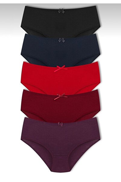 YOYYO Women's 5-Piece High-Waisted Cotton Plus Size Bato Women's Panties - Women's Underwear