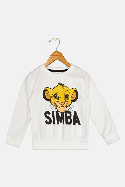 Disney Toddlers Boy The Lion King Graphic Print Long Sleeve Sweatshirt, White