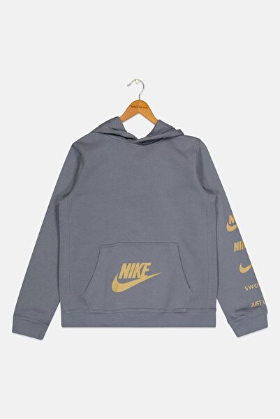 Nike Kids Boy Pullover Fleece Hoodie, Steel Grey
