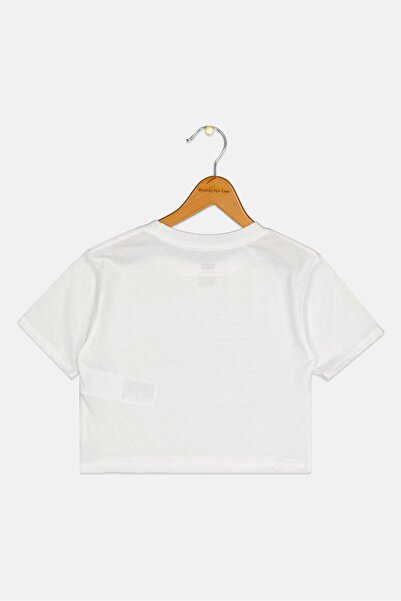 Levi's Kids Girl Crew Neck Short Sleeve Brand Logo Tops, White