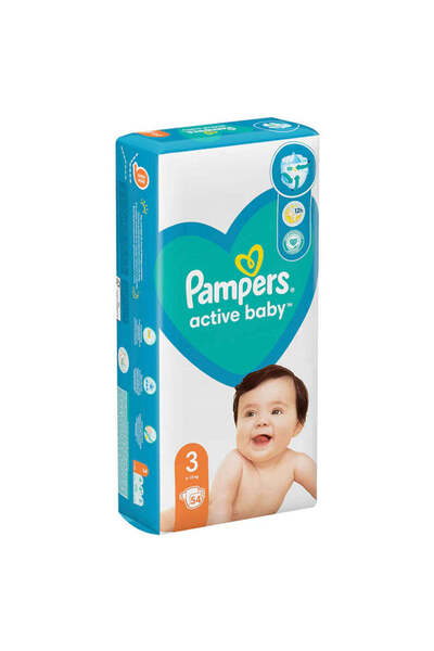 Pampers Scutece pentru bebelusi Active Baby, Marimea 3, 6-10kg, 54 Bucati,