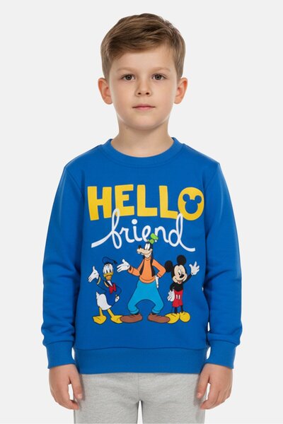 Disney x Mickey And Friends Toddlers Boy Crew Neck Long Sleeve Sweatshirt, Blue