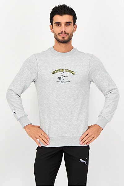 Puma X Ayrton Senna Men Sportswear Fit Long Sleeve Outdoor Sweatshirt, Grey