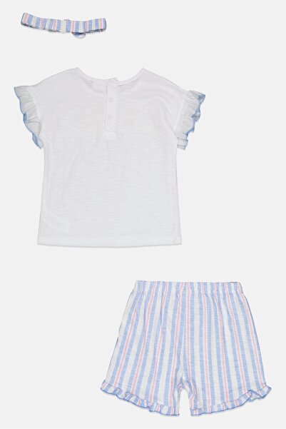 Lily & Jack Toddlers Girl 3 Pieces Embroidered Top And Short With Headband Set, Multicolor