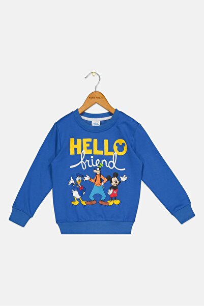 Disney x Mickey And Friends Toddlers Boy Crew Neck Long Sleeve Sweatshirt, Blue