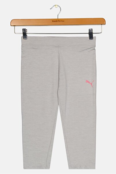 Puma Kids Girl Sportswear Fit Brand Logo Training Leggings, Heather Grey