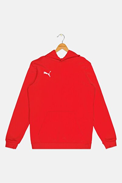Puma Kids Boy Embroidered Logo Long Sleeve Outdoor Hoodie, Red
