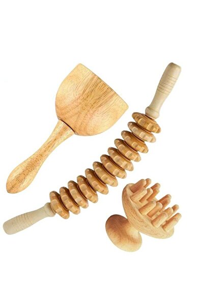 Arabest أدوات تدليك العلاج بالخشب، 3 قطع من أدوات غوا شا الخشبية الدوارة، كوب تدليك خشبي محمول باليد