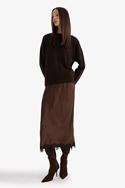 DeFacto Kalem Normal Waist Satin Midi Skirt G7005Ax25Wn