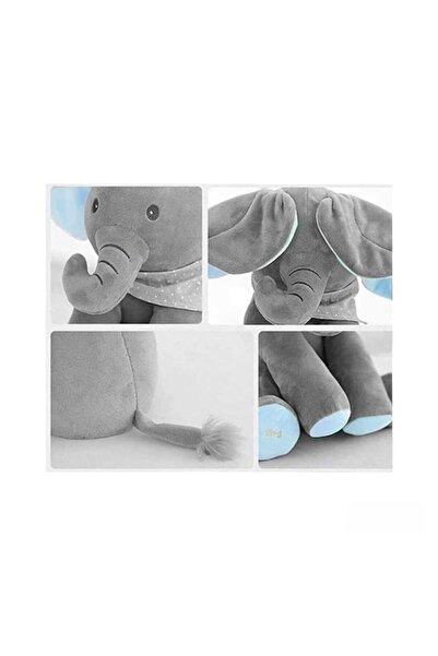 Virtual Trend Elefant Cucu Bau in Limba Romana, Jucarie interactiva vorbeste si canta, Virtual Trend®,Albastru/Gri