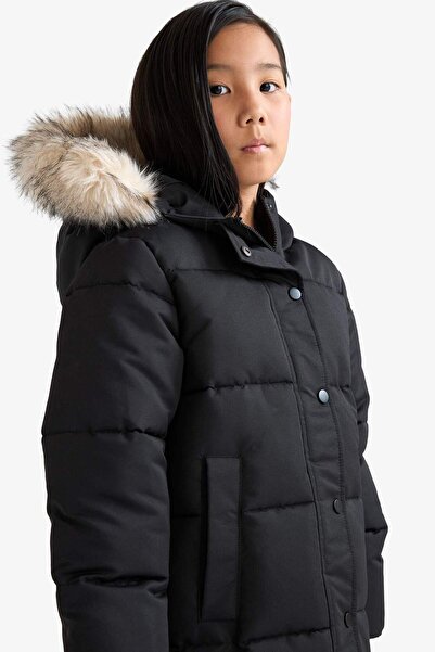 DeFacto Girl's Hooded Zippered Parka C8755A825Au