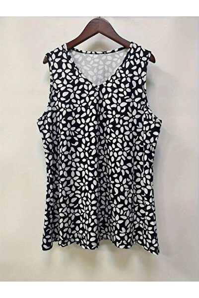 GENCULUS Women's V-Neck Floral Printed Casual Single Jersey Blouse