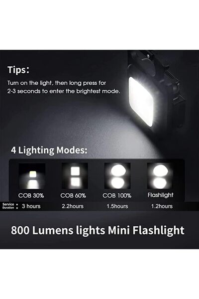 Other COB LED Keychain Flashlight 800 Lumen USB Rechargeable with Holder, 4 Modes, Bottle Opener