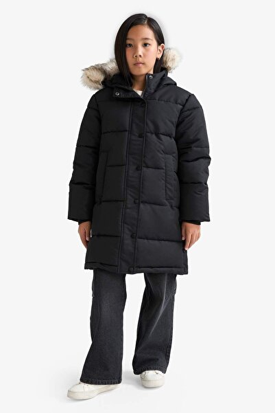 DeFacto Girl's Hooded Zippered Parka C8755A825Au
